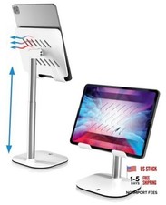 TabHolder, 7-10" Height Adjustable Tablet Stand, Premium iPad B - Frost White