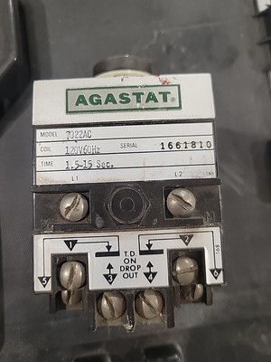 AGASTAT  7022AC Time Delay Relay, 120VAC  1.5-15 sec.