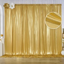 10x10 ft Gold Sequin Backdrop Curtain Panels for 5ftx10ft 2 panels ,