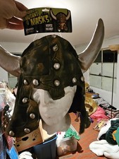 Morbid Industries nordycki kask wikingski kostium nakrycie głowy, brązowy srebrny plastik