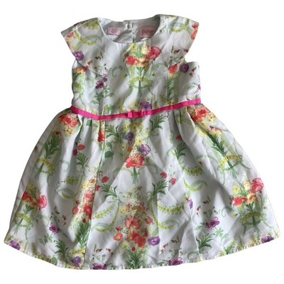 Baker by Ted Baker Floral Skater Dress Girls Size 18-24M Green Summer Spring