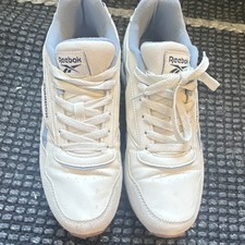 Reebok Athletic Sneakers White Light Blue Lace Up Low Top Rubber Outsole
