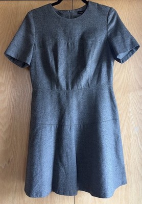 fit and flare dress zara ZARA WOMAN Gray Fit & Flare SOFT Fleece Feel DRESS Office Business Party Sz  M