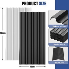 Corrugated Metal Roofing Panels 12pcs 6.21㎡, Black Galvanized Steel Roof Panels