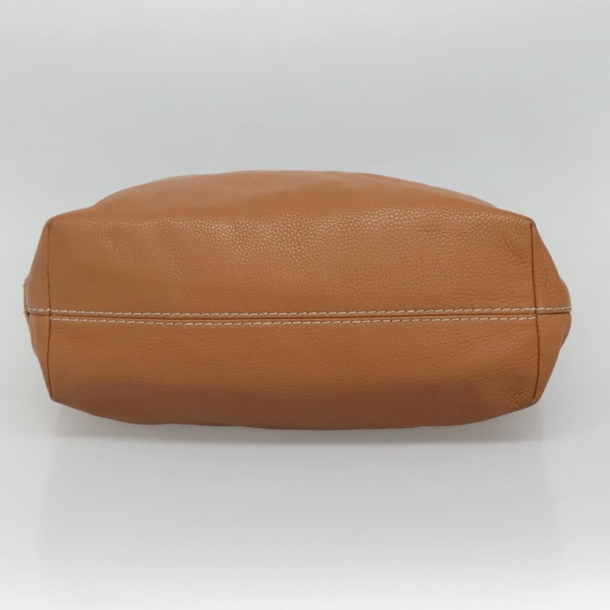 Prada Embossed Logo Convertible Open Tote Vitello Daino Brown Leather Tote Bag thumbnail 15