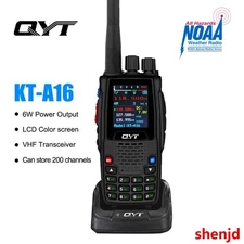 QYT KT-A16 Air Band Radio 6W 10 NOAA Weather Forecast Channels Handheld Transmit