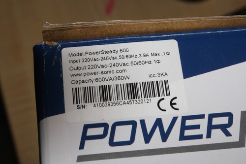 Power Sonic 600 Powersteady Series, 16A, UPS with Battery Charger, 12V 7AH,TOWER - Picture 9 of 9
