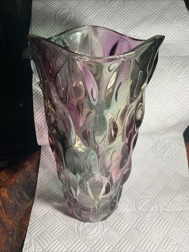 Vintage böhmische Kunst Glas, lila, grün, 9 cm hoch, gute Ordnung. - Bild 22 von 22