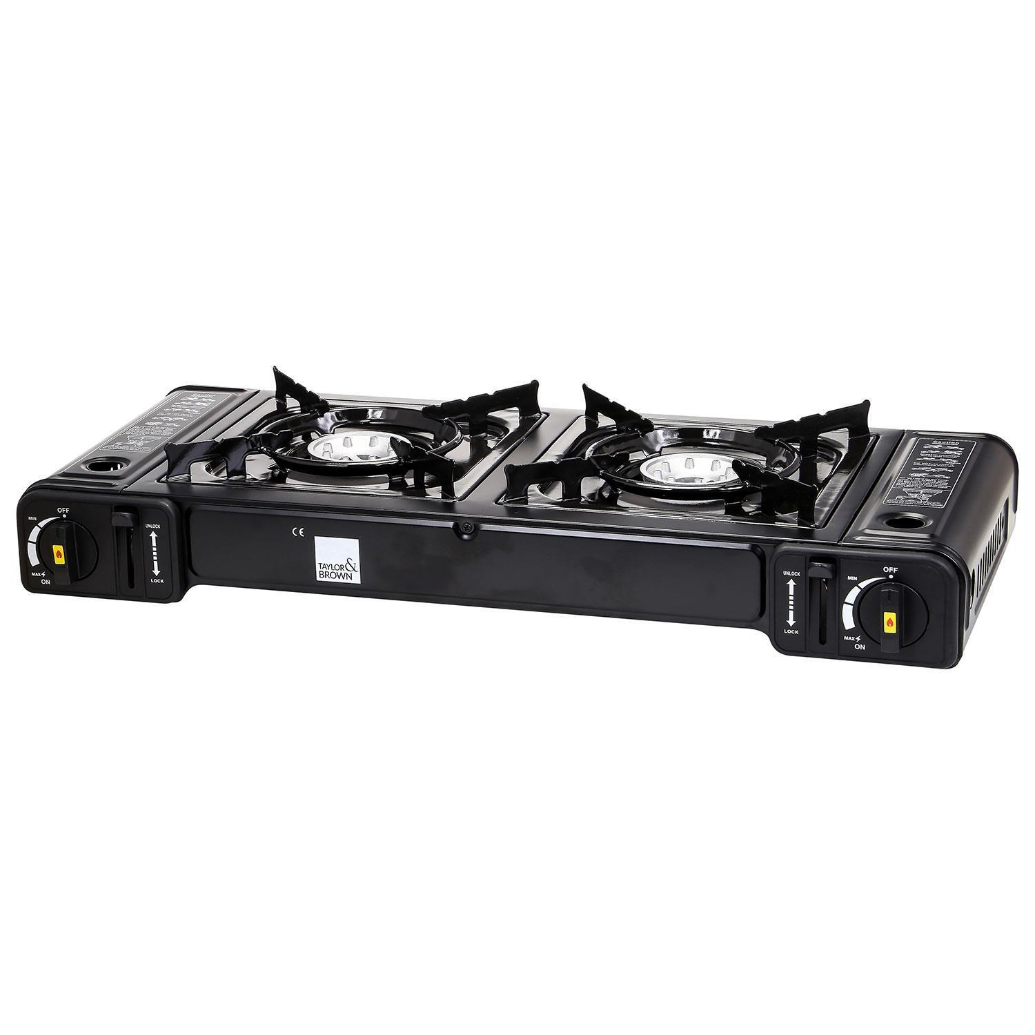Portable Butane Double Twin Dual Burner Camping Fishing BBQ Gas Stove Cooker