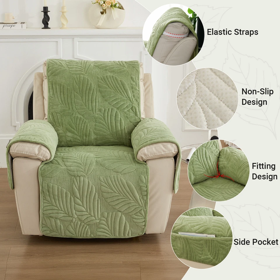 Cubierta reclinable grande 89 pulgadas hoja en relieve niño perezoso cubierta de silla funda para mascotas Foto 4 de 4