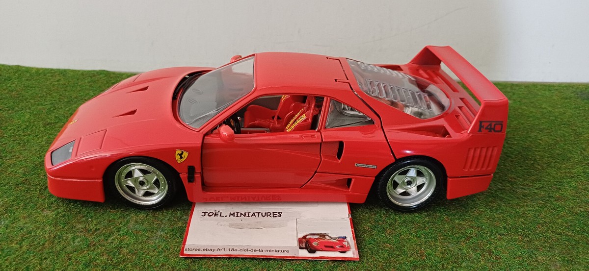 FERRARI F40 1987 rouge 1/18 BURAGO MADE IN ITALY voiture miniature