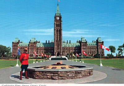 KANADA POSTKARTE Ottawa Konföderation Flamme hundertjähriges Bestehen Ontario John Hinde