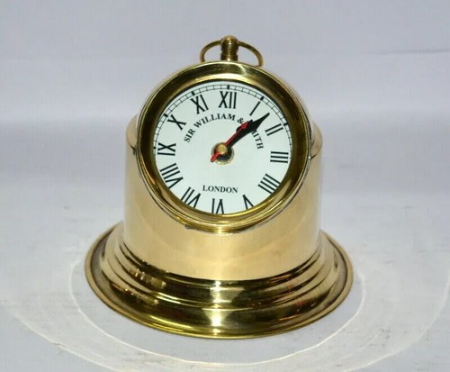 Vintage Boat Binnacle Head Marine Clock Desk/Table Portable Mantel Clock For Gif - Picture 4 of 5