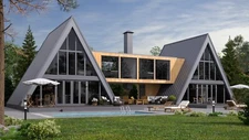 86’x45’ 6 Beds, 4 Baths Double A-Frame House Architecture Plans PDF Download.