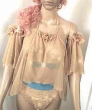 5 Piece Beautiful Nude Sheer Size Med Exotic Dancewear Outfit. Free Shipping 
