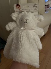 Blankets and Beyond Sherpa Sheep Lamb Sleepy Eyes Security Blanket Lovey NEW