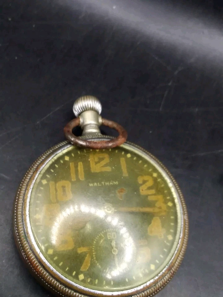 Reloj Bolsillo Waltham Vintage Estilo Militar Proyecto No Corredor Premier años 16 Foto 2 de 4