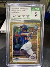 Francisco Alvarez 2020 Bowman Chrome BCP-198 GOLD Refractor #d /50 CSG 9