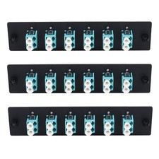 - 12 Fibers LC to LC OM3 Duplex Multi Mode Fiber Patch Panel with 3 pcs LC/LC...