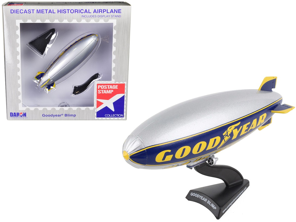 Goodyear Blimp Silver with Blue and Yellow Graphics #1 in Goodyear Blimp Silver with Blue and Yellow Graphics #1 in