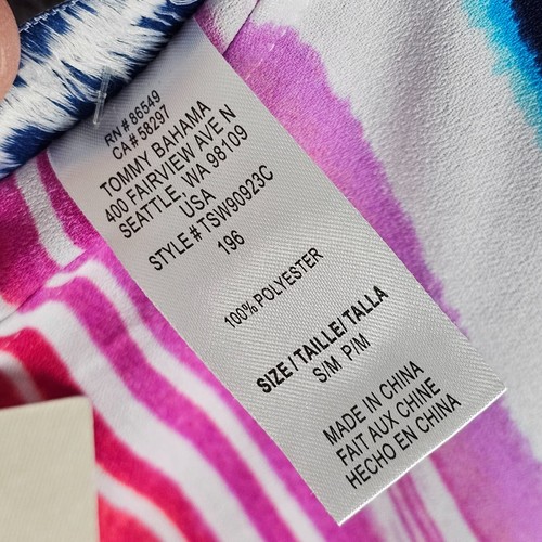 NEW Tommy Bahama Rainbow Chevron Scarf Dress Beach Womens S/M $149 - Picture 7 of 10