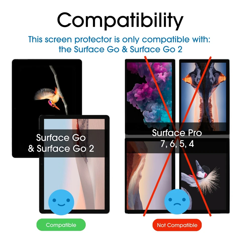 Microsoft Surface GO 4 / Go 2 / Go amFilm Tempered Glass Screen Protector (2PK) - Image 2 of 4