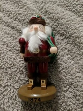 6" SANTA W/SACK OF TOYS 1874 NUTCRACKER WOOD HAND PAINTED XMAS TREE ORNAMENT