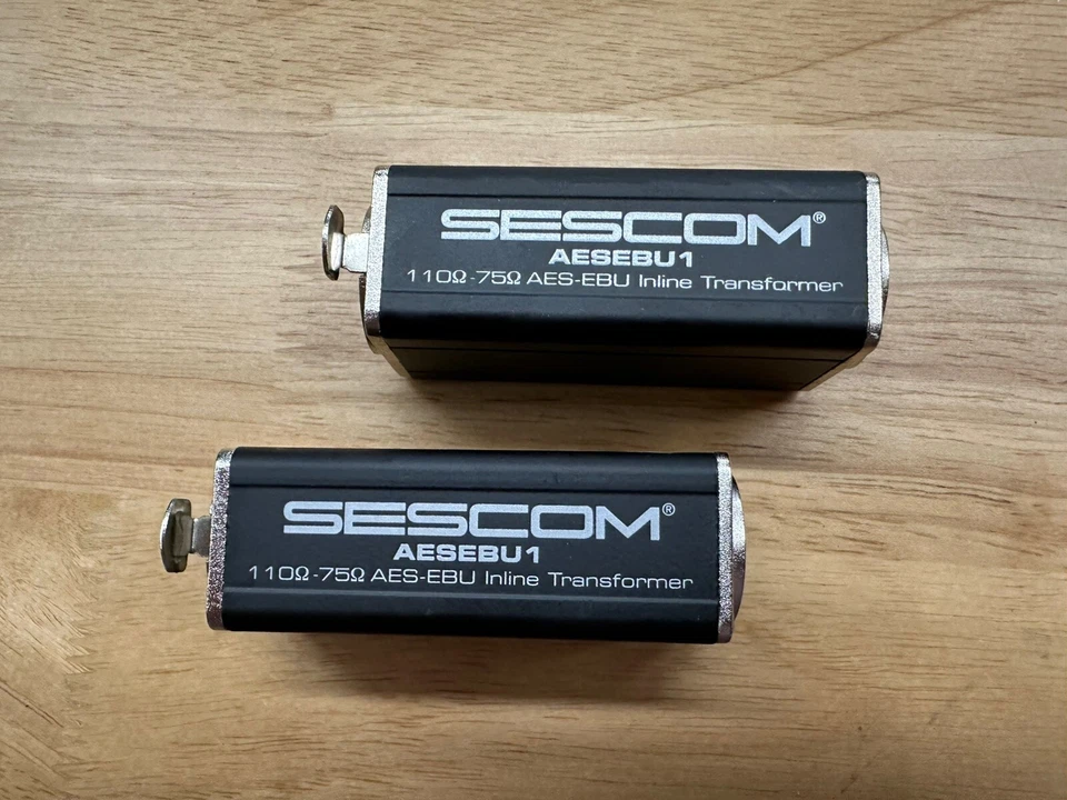2x Sescom XLRF to 75 Ohm BNC Female AES/EBU Impedance Transformer SES-AES-EBU-1 - Image 3 of 4
