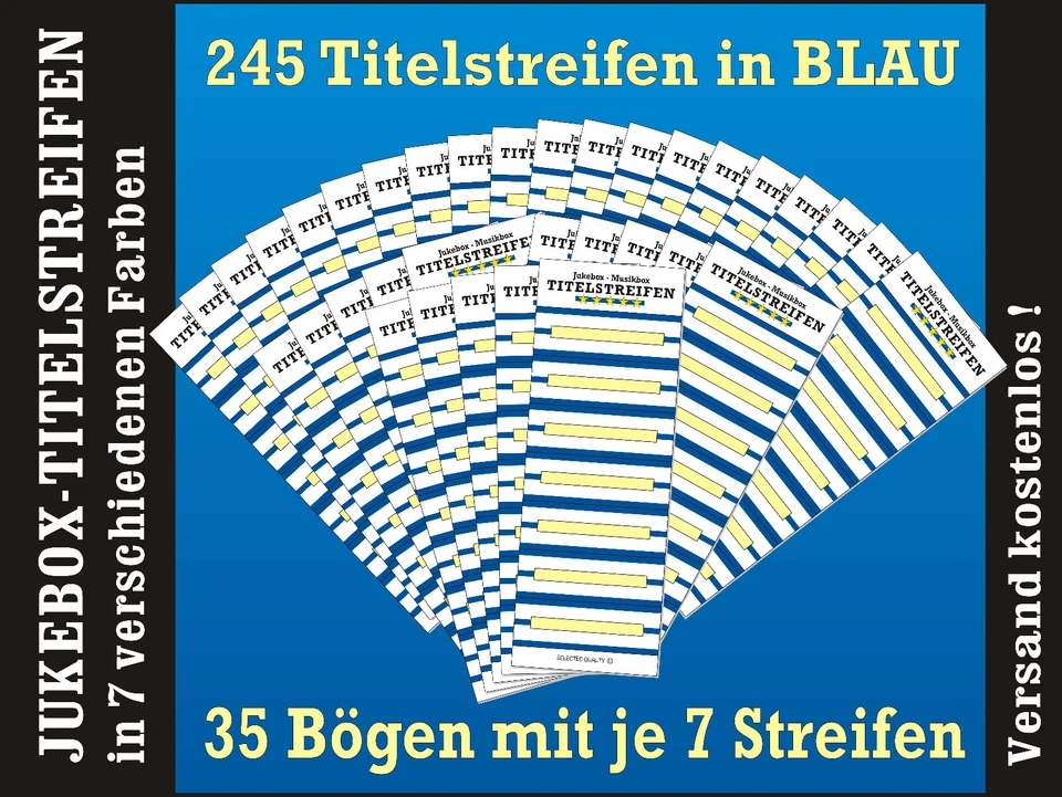 (A10-) ⭐ 252 Jukebox-Titelstreifen FARBMIX ⭐ f. WURLITZER, SEEBURG, ROCK-OLA ... - Bild 4 von 4