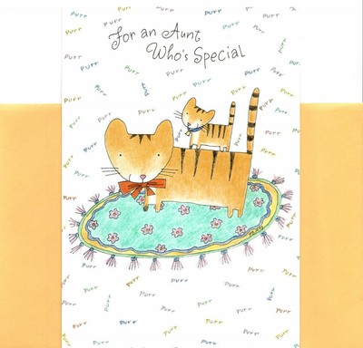 Happy Birthday Special Aunt Tabby Cat Cats Theme Hallmark Greeting Card