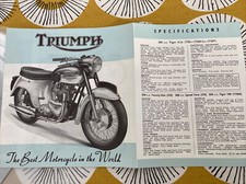 TRIUMPH  MOTORCYCLE Sales Brochure 1960-Range,Tiger,Bonneville, 3TA-5TA-21 Etc