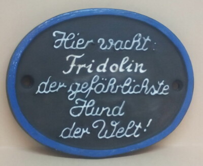 HDA-1330 - Keramik-Namensschild - Handarbeit - Unikat - 12 x9,5 cn - Fridolin 