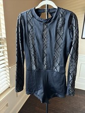 WEISSMAN Dance costume black long sleeve biketard