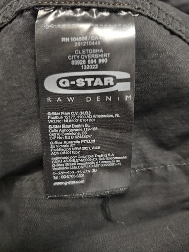 Raw Correctline By G-Star Cl Etosha City Noir Black Utility Overshirt Size Large - Picture 15 of 15