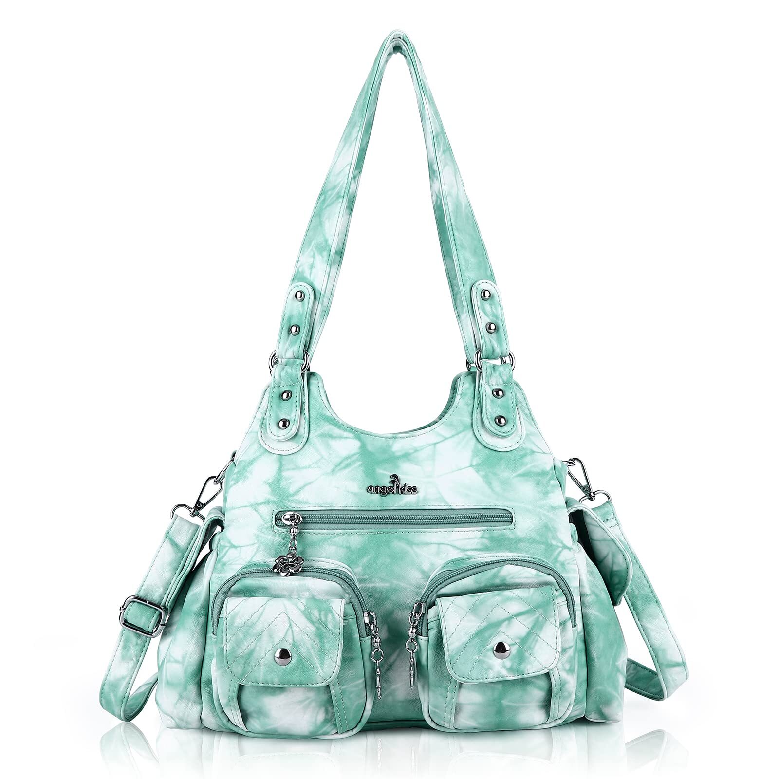 Angel Kiss Handbags for Women Hobo Bags for Large Tote Bag Soft PU Leather Multi