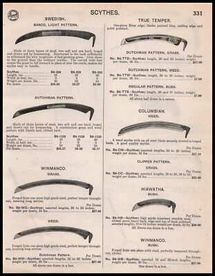 1948 Sandvik Saw & Tool Co. New York Swedish Banco Scythe Light Pattern Print Ad