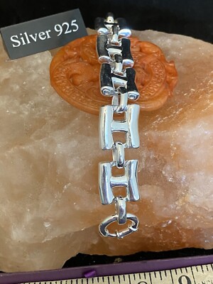 Modernes Statement Hohlarmband Silber