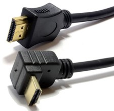 HDMI RIGHT ANGLE 90 Degree High Speed Lead Gold Cable for HD TV PS4 Xbox Sky UK