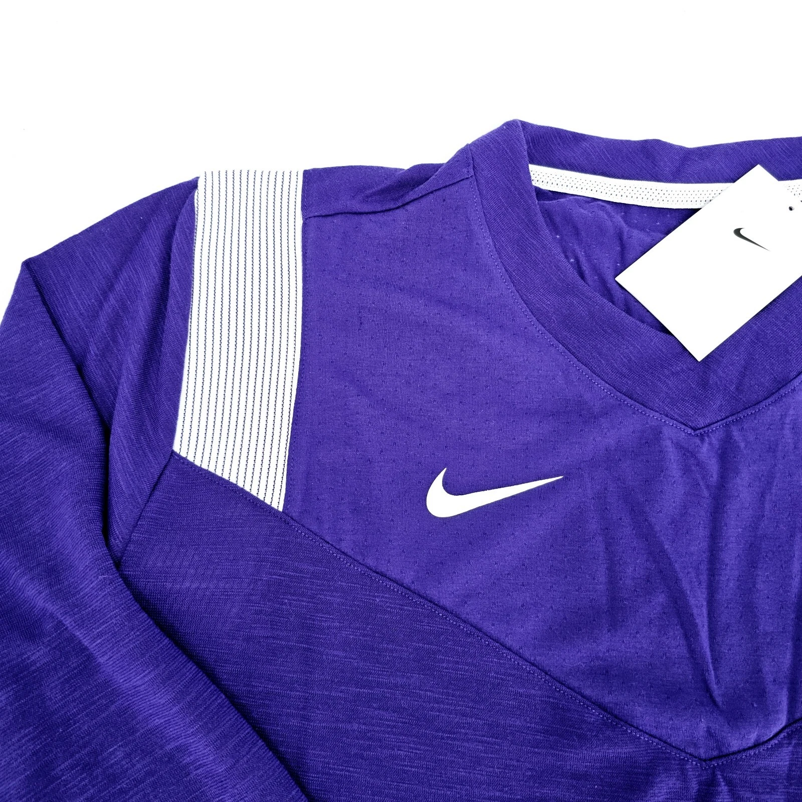 Nike Coaches Maglia Calcio Dri Fit Manica Lunga Uomo GRANDE L Viola NUOVA