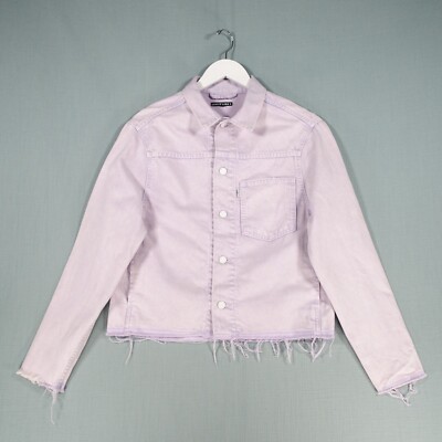 Levis Line 8 Jeansjacke Damen Medium Pink Trucker ausgefranst weißes Etikett R1454