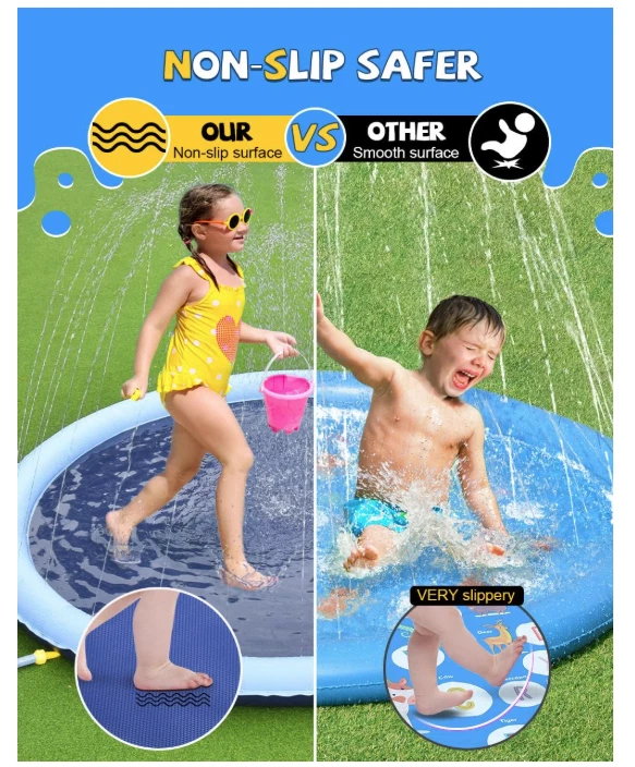 Almohadilla Antideslizante para Salpicaduras para Niños y Perros, Espesar Aspersor Piscina Verano Exterior Foto 2 de 4