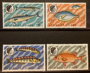 Ascension,fish, S.C.#130-33 S.C.V.$17  MNH Complete set of 4 as issued in 1970