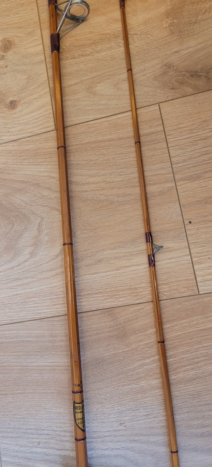 Vintage Split Cane Fishing Rods x2 by Fred Ashpole Angling of London in