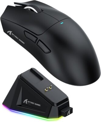 ATTACK SAHRK X11 Lightweight Wireless Gaming Mouse RGB Charging Dock HUYU Switch