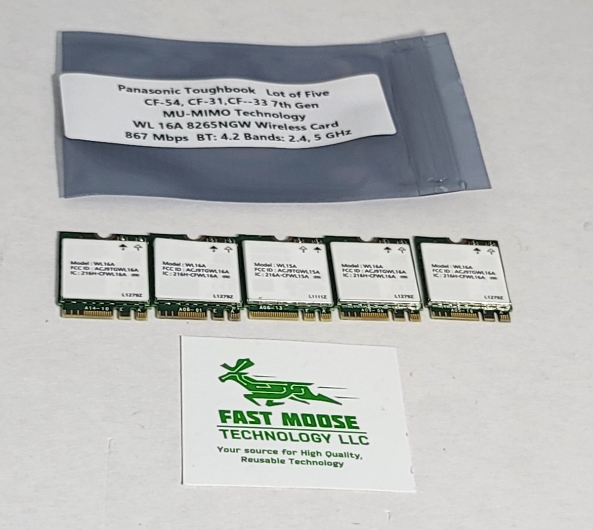 Lot of 5 WLAN WiFi Wireless Card Panasonic Toughbook CF-54 CF-31