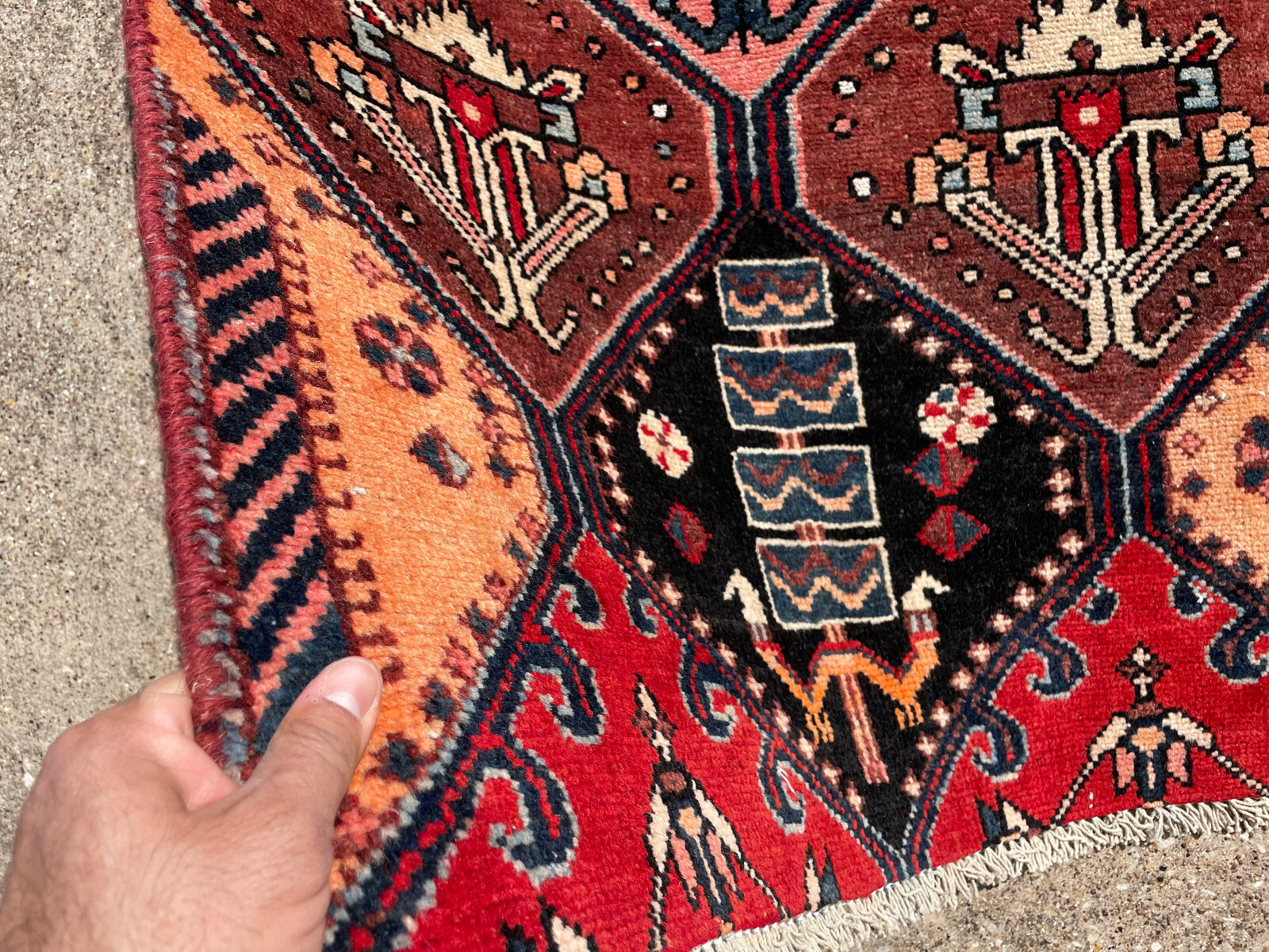 2x8 ANTIQUE RUNNER RUG COLORFUL geometric vintage WOOL HANDKNOTTED