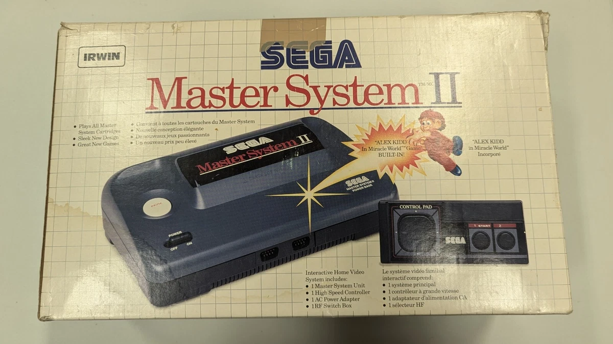 Boîte console Sega Master System 2 Alex Kidd + cartons intérieurs Boîte console Sega Master System 2 Alex Kidd + cartons intérieurs
