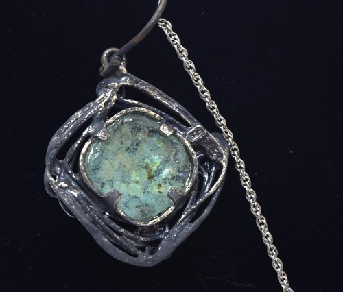 Stauer Necklace Earring Set Silver Abalone NEW Holy Land Treasure - Picture 2 of 5