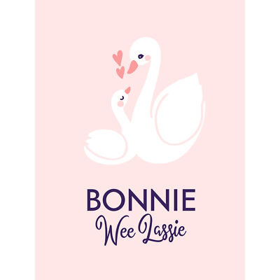 Bonnie Wee Lassie Neu Baby Mädchen Schottischer Schwan Poster Druck