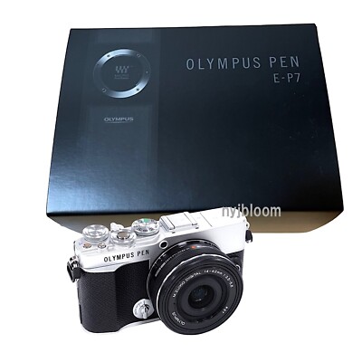 New OLYMPUS PEN E-P7 Mirrorless SILVER Camera + 14-42mm EZ BLACK